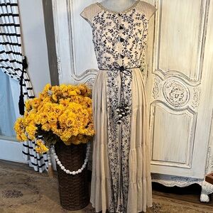 Karishma Silk Elegant Floral Embroidered Wedding Maxi Dress